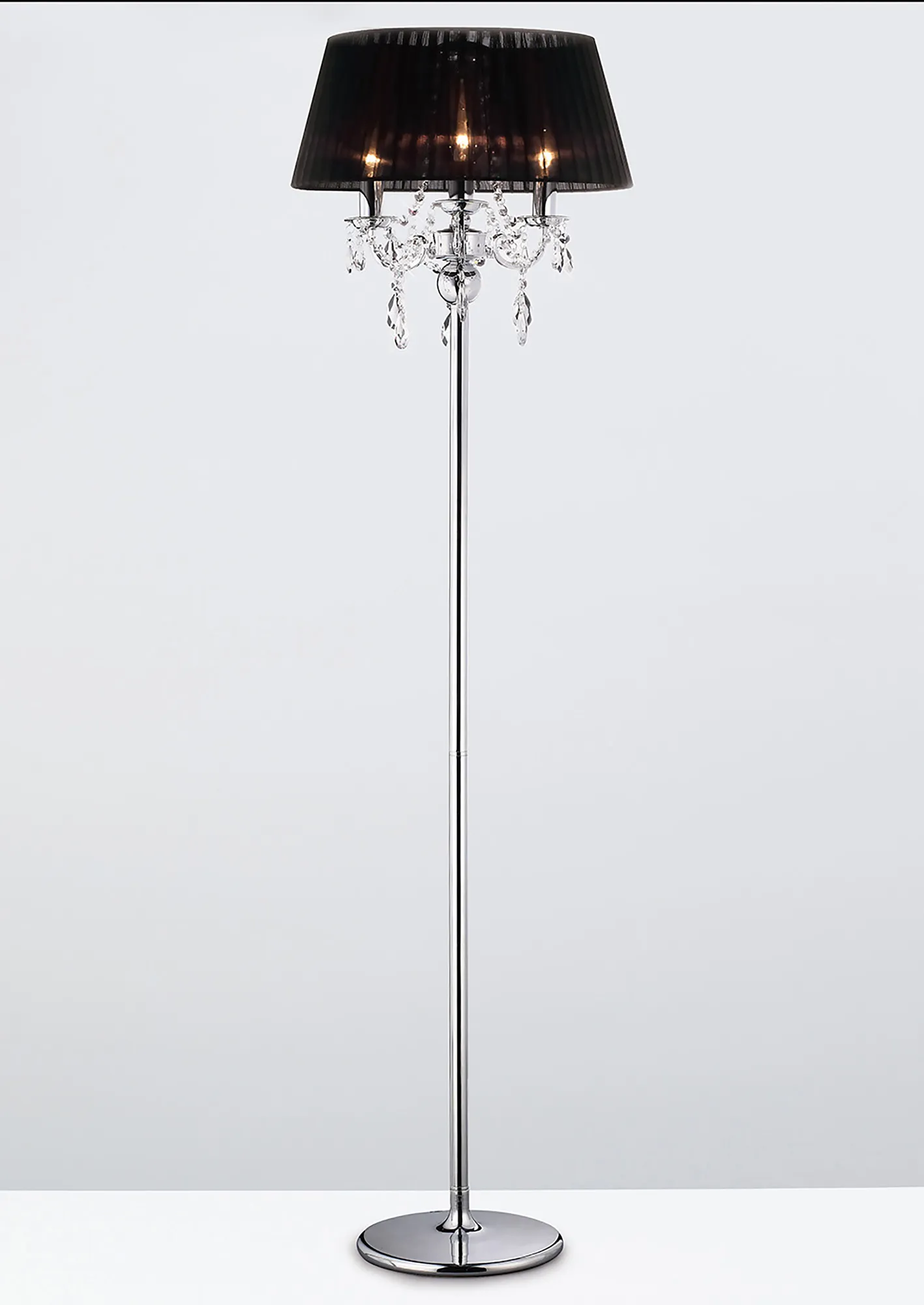 IL30063/BL  Olivia Crystal 163cm Floor Lamp 3 Light